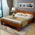 夏树 床 实木床简约现代中式双人床实木橡胶木床 单人床M211(胡桃色普通床 1.5M单床)第2张高清大图