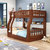 木巴家具 全实木儿童床上下铺木床双层床两层高低床子母床多功能组合带衣柜(1.6米直梯款C563)第2张高清大图