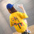 短袖T恤女2022夏季宽松中长款印花女装大码韩版半袖上衣打底衫(黄色 XL)第5张高清大图