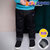 韩国童装Jelispoon2018冬季新款男童女童休闲加绒牛仔裤(150 黑色)第3张高清大图