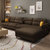 美天乐 布艺沙发 北欧大小户型组合简约现代可拆洗整装沙发客厅家具(米黄色 双位+贵妃（乳胶款）)第3张高清大图