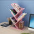 哈骆顿  电脑桌上书架简易办公收纳架树形学生宿舍桌面置物架(升级款)(黑胡桃色)第5张高清大图