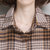 珍真羊 衬衫女春装新款时尚格子加厚毛呢外套韩版宽松上衣XY8071(桔色 L)第4张高清大图