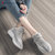 波梵森跑步鞋2021春季新款轻便透气鞋子运动鞋减震椰子鞋休闲鞋女(灰色 35)第19张高清大图