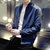 卡郎琪 男士春季新款修身时尚夹克 休闲韩版纯色立领薄款夹克外套 MD3166(KX--J08深蓝色)第2张高清大图
