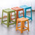 茶花塑料凳子家用厚成人条纹高凳浴室防滑餐桌凳方椅46CM高(绿色 6只装)第3张高清大图