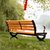 【京好】公园长椅子休息椅带靠背 现代简约环保实木休闲铸铝户外椅子B67(防腐木油款 1.8米长铸铁脚（4天左右发货）)第3张高清大图