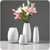 简约现代桌面陶瓷白色插花瓶A973家居客厅饰品摆件可装水培花瓶lq1421(斜口中号)第2张高清大图
