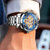 欧美时(OMAYS)新款双面镂空全自动机械男表 轻奢时尚男士手表 夜光防水钨钢表带手表男机械表(粉色)第5张高清大图