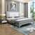 吉木多 美式实木床主卧双人床1.5米1.8m经济型现代简约储物婚床(1.5*2米（宝马灰+白） 单床)第2张高清大图