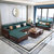 吉木多 新中式全实木沙发三人位带抽屉储物红橡木科技皮布客厅家具(默认 三人位)第4张高清大图