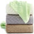 三利 纯棉素雅毛巾2条装 32×74cm 情侣款柔软吸水洗脸面巾(绿色+米白 毛巾)第5张高清大图