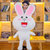 布朗熊可妮兔公仔 抱枕卡通兔子毛绒玩具特大抱熊布娃娃 抓机娃娃(本白色 高70cm)第5张高清大图