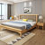 进畅家具  实木床主卧1.8米北欧双人床1.5m欧式软靠现代简约日式床双人床(1.8*2米（胡桃色） 床+床头柜*1)第2张高清大图