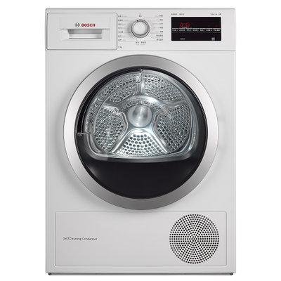 博世(Bosch) WTW875600W 9公斤 进口热泵干衣机(白色) 智能烘干 衣干即停 绒毛过滤系统