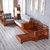 传世古韵 C18号水曲柳实木沙发组合 转角贵妃木沙发 现代中式客厅家具木质沙发(图片色 整套)第2张高清大图