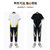 X17短袖套装男士夏季新款时尚冰丝圆领T恤长裤休闲透气运动两件套XCF0145(黑色 M)第5张高清大图