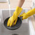 家务洗碗手套塑胶防水牛筋色厨房清洁乳胶家用洗衣服防滑橡胶加厚(L 牛筋色 PVC款（约70g）)第5张高清大图
