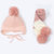 牛奶朋友 冬季宝宝护耳毛线帽双拼色儿童保暖婴儿套头帽围巾(粉红色 均码（44-50cm）)第2张高清大图