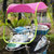电动车遮阳伞雨棚摩托车踏板车挡风罩透明防晒雨伞全封闭遮阳车蓬SN7806(帽檐紫无后视镜)第3张高清大图