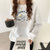 MISS LISA套头卫衣印花圆领新款韩版慵懒时尚宽松薄款上衣522(白色 M)第4张高清大图