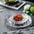 水果盘创意北欧风格糖果盆现代客厅茶几家用玻璃干果盘网红零食盘(透明金边款 冰花盘小+小（两只装）加厚款+4叉)第4张高清大图