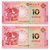 澳门生肖纪念钞 全新10元对钞 大西洋和中国银行纸币 钱币(猴鸡对号钞后三同 双对号钞)第2张高清大图