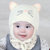 milkyfriends宝宝秋冬季毛线帽小猫毛线帽宝宝手工编织帽婴儿帽子(粉红色 均码3-18个月（42-50CM）)第5张高清大图