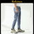 GoColman夏季薄款破洞牛仔裤男潮流时尚个性直筒宽松潮牌长裤子(蓝色 38)第2张高清大图