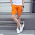 左岸男装夏季新款男士时尚休闲短裤韩版修身青少年纯棉五分裤(橙色 40)第5张高清大图