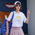 纽嘉2018韩版女装夏装新款宽松弹力打底衫印花短袖T恤DR-K06(白色 XXL)第3张高清大图