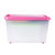爱丽思IRIS 46L中号环保塑料透明衣服整理盒带轮收纳箱CC(粉色)第3张高清大图