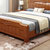 一米色彩  实木床 现代简约实木床 中式橡木床 储物家具婚床(海棠色 18*2.0米单床+2个床头柜)第5张高清大图
