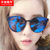 2018新款圆形太阳镜女士圆脸韩国复古网红彩色墨镜(黑框五彩片)第4张高清大图