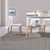 SKYMI烤漆面餐桌伊姆斯餐桌可叠加椅子家用小户型简约现代休闲桌子洽谈桌椅组合(白色餐桌 1.4米餐桌+4白色椅)第5张高清大图