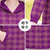 中老年妈妈秋装洋气格子外套2021新款中年女春秋薄款开衫连帽上衣(紫色 XXL)第4张高清大图