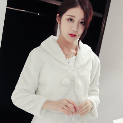 【婚纱披肩冬季 2018新款 新娘保暖结婚伴娘敬