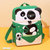 GENVAS/君华仕童书包2021新款卡通可爱动物1-3岁男孩女孩双肩幼儿(绿色熊猫)第2张高清大图