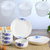 3个炖盅+4个米饭碗+4根勺子+2个8英寸菜盘子碟子餐具套装青花瓷陶瓷器家用喝汤碗韩式第2张高清大图