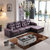 紫茉莉皮布艺沙发现代简约大小户型客厅转角皮布超柔布沙发组合家具(冰花绒银灰色 冰花绒右贵妃3.52)第3张高清大图