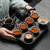 茶杯套装家用简约现代客厅办公室整套黑陶瓷茶壶茶碗日式功夫茶具(侧把壶(10头茶具))第3张高清大图