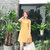 气质黄色裙子显瘦a型2018新款女装无袖宽松直筒连衣裙(黑色(如图) XL)第4张高清大图