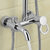 皇姿 浴室淋浴花洒套装 三功能不锈钢喷头铜淋浴杆龙头(圆形)第3张高清大图