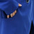 婉荷2018春装新款中老年女装妈妈装西装外套腰带中长款风衣40-50岁职业装外套休闲大码(蓝色 XL)第4张高清大图