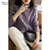 KELECOCO高领麻花羊毛衫宽松D857(紫色 M)第2张高清大图