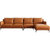 新飓简约现代L型软沙发转角位大小户型家用皮艺沙发头层牛皮沙发真皮质橙色时尚大气客厅7字形(3+左贵妃 默认)第7张高清大图