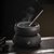火山石黑茶老白茶专用煮茶器古法茶具套装陶瓷碗家用电陶炉煮茶壶(原矿陶火山石煮茶器+6杯碟)第3张高清大图
