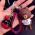 韩版卡通钥匙扣挂件女学生可爱新款蒙奇奇车钥匙绳送女友(钥匙扣挂件 布朗熊+黑红铃铛+黑红绳（较大）)第4张高清大图