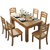 美天乐 简约现代长方形餐桌椅组合4人6人小户型饭桌家用组装方桌实木家具(茶色 餐桌+6椅)第5张高清大图