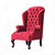 欧式单人沙发新古典后现代红色绒布高背椅老虎椅法式拉扣形象椅 颜色可选 单人(颜色可选)第2张高清大图